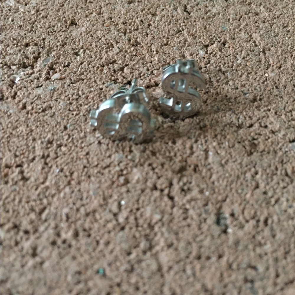 Dollar Sign Sterling Silver Studs
